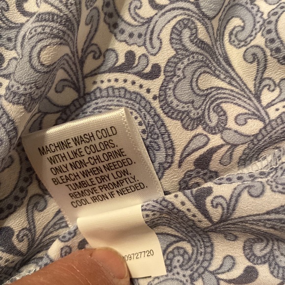 Croft & Barrow Blue/White Print Pullover Blouse Short Sleeve Womens XXL - Picture 6 of 6